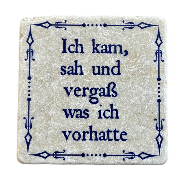 Marmor Fliese Glas Untersetzer Ich kam und sah